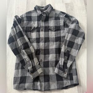 Men's Black and Gray Plaid Flannel